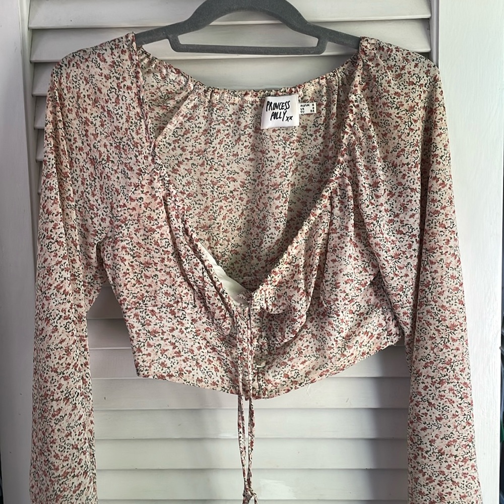 Princess Polly flower print button up tie front blouse